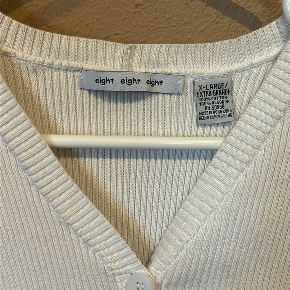 Eight Eight Eight White Buttoned Peplum Blouse Vintage - Picture 2 of 4